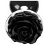 Booty Sparks Black Rose - aluminiowy anal plug (srebrno-czarny)