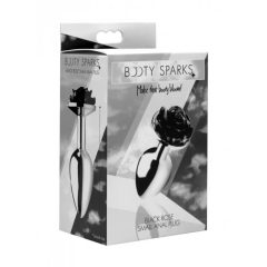   Booty Sparks Black Rose - aluminiowe dildo analne 79 g (srebrno-czarne)