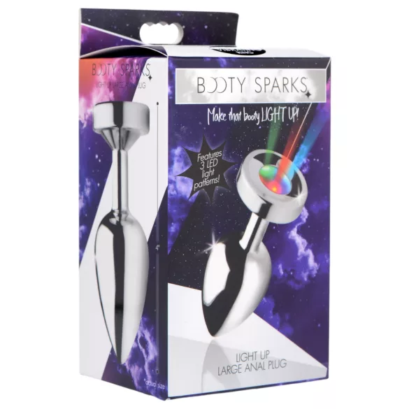 Booty Sparks - korek analny świecący - duży - srebrny