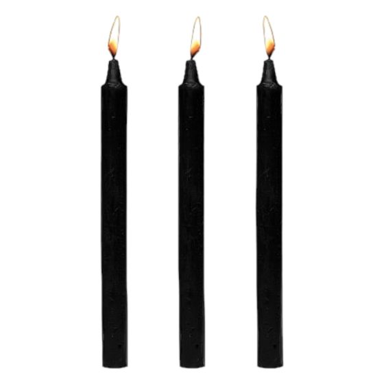 Dark Dippers Fetish - zestaw parafinowych świec do ciała - czarny (3szt.)