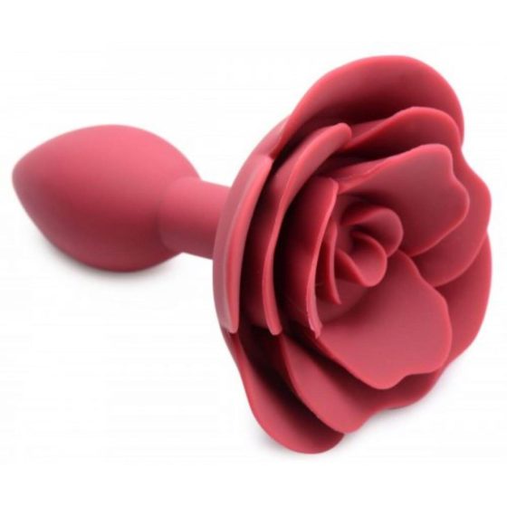 Master Series Booty Bloom - różowe silikonowe dildo analne (czerwone)
