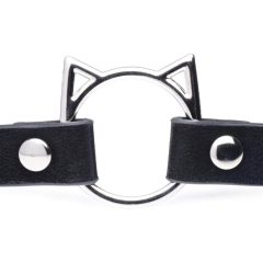   Master Series Kinky Kitty - obroża z obręczą w kształcie głowy kotka (czarna)