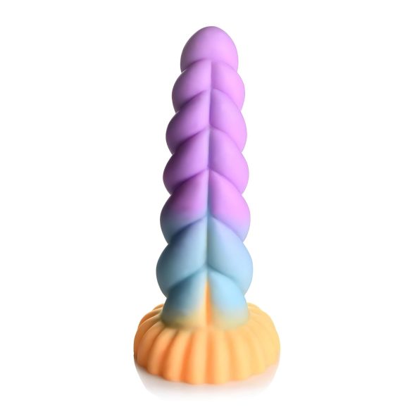 Creature Cocks Mystique - dildo jednorożca - 21cm - fioletowo-żółty
