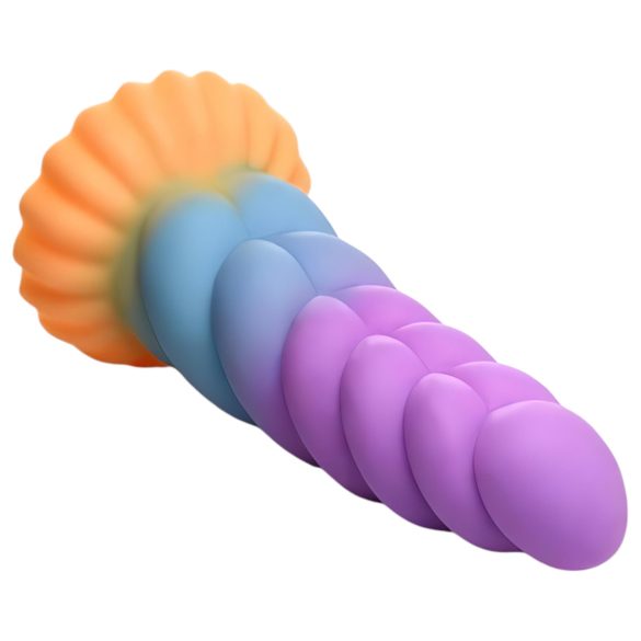 Creature Cocks Mystique - dildo jednorożca - 21cm - fioletowo-żółty