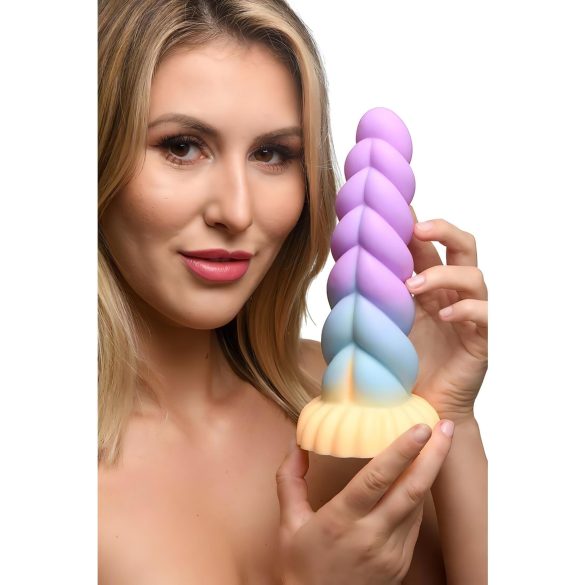 Creature Cocks Mystique - dildo jednorożca - 21cm - fioletowo-żółty