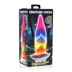   Creature Cocks Tongue - świecące silikonowe dildo - 21 cm (tęcza)