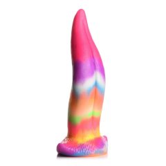   Creature Cocks Tongue - świecące silikonowe dildo - 21 cm (tęcza)