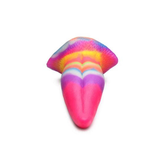 Creature Cocks Tongue - świecące silikonowe dildo - 21 cm (tęcza)