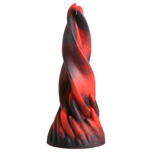 Czarci Pocałunek - skręcone dildo silikonowe - 19cm (czerwony)
