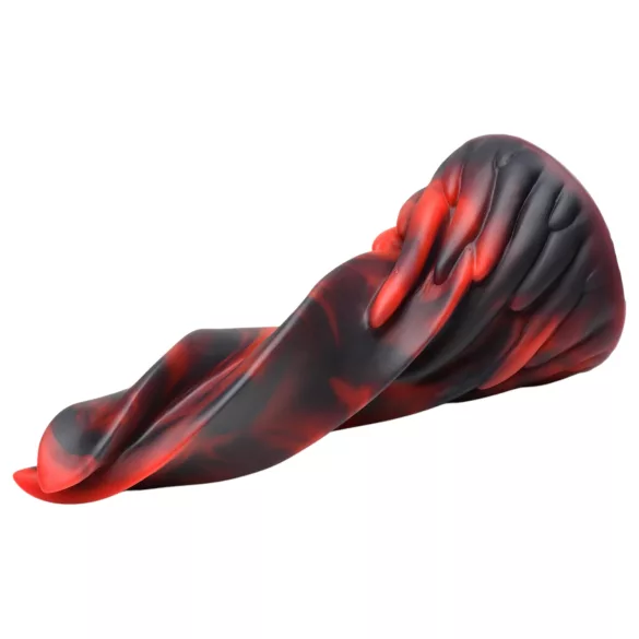 Creature Cocks Hell Kiss - zakręcony silikonowy dildo - 19 cm (czerwony)