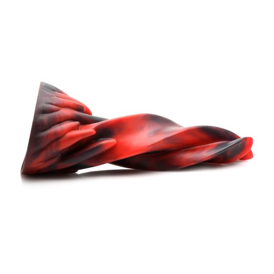 Creature Cocks Hell Kiss - Skręcone silikonowe dildo - 19 cm (czerwone)