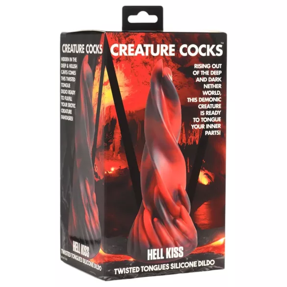 Creature Cocks Hell Kiss - zakręcony silikonowy dildo - 19 cm (czerwony)