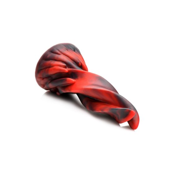 Creature Cocks Hell Kiss - Skręcone silikonowe dildo - 19 cm (czerwone)