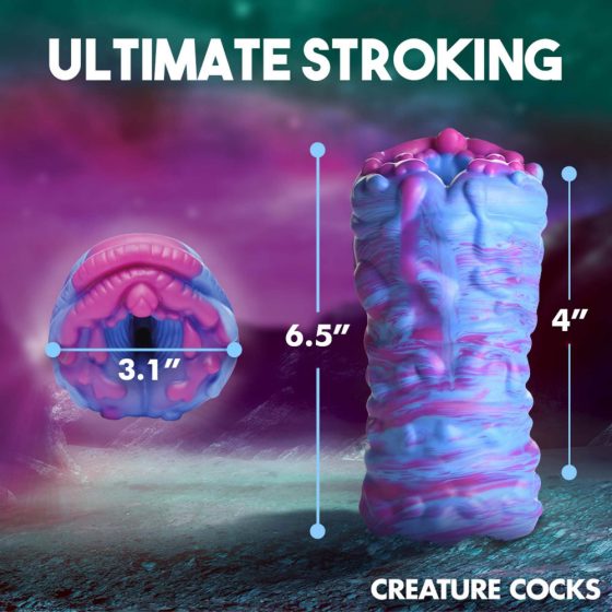 Creature Cocks Cyclone - silikonowa sztuczna cipka kosmity (fioletowo-różowa)
