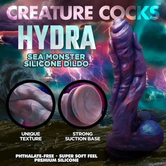 Creature Cocks Hydra - silikonowe dildo - 27 cm (fioletowe)
