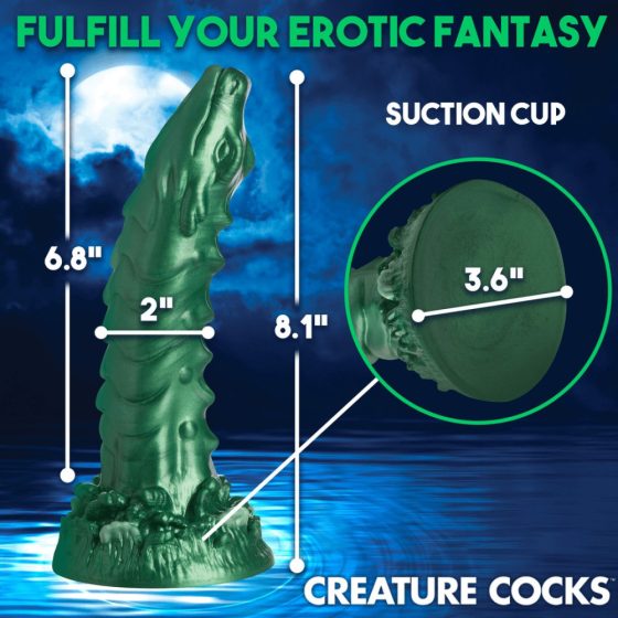 Creature Cocks Cockness Monster - silikonowe dildo z nóżkami zaciskowymi (zielone)