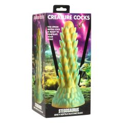   Creature Cocks Stegosaurus - silikonowe dildo z kolcami - 20 cm (zielone)