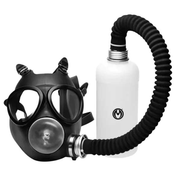 XR Brands - maska do seksu 2w1 z inhalatorem zapachów - czarna
