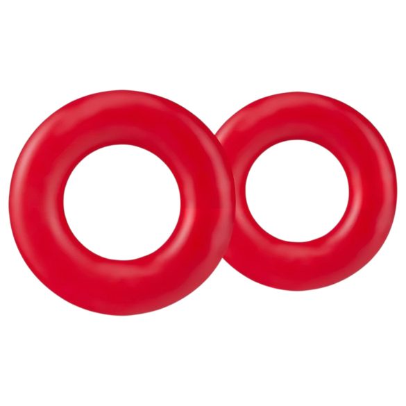 Stay Hard - zestaw pierścieni na penisa - silikon - czerwony