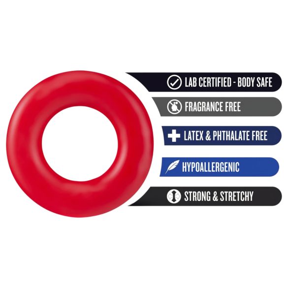 Stay Hard - zestaw pierścieni na penisa - silikon - czerwony