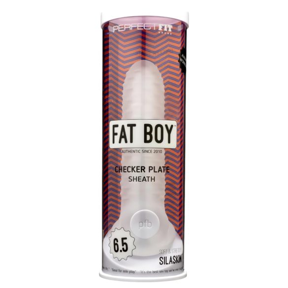 Fat Boy Checker Box - pokrowiec na penisa (17 cm) - biały