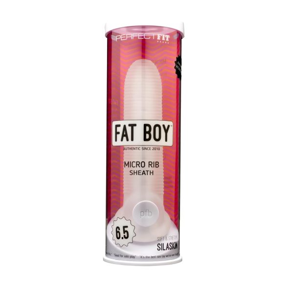 Fat Boy żebrowy - nakładka na penisa (17cm) - biały