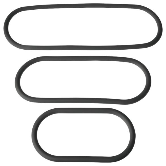 Perfect Fit - zestaw cienkich pierścieni na penisa - czarny - 3 sztuki