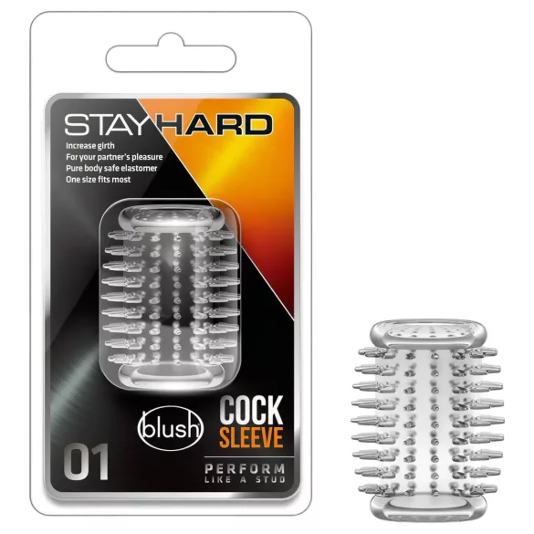 Stay Hard - nasadka na penisa z kolcami - przezroczysta