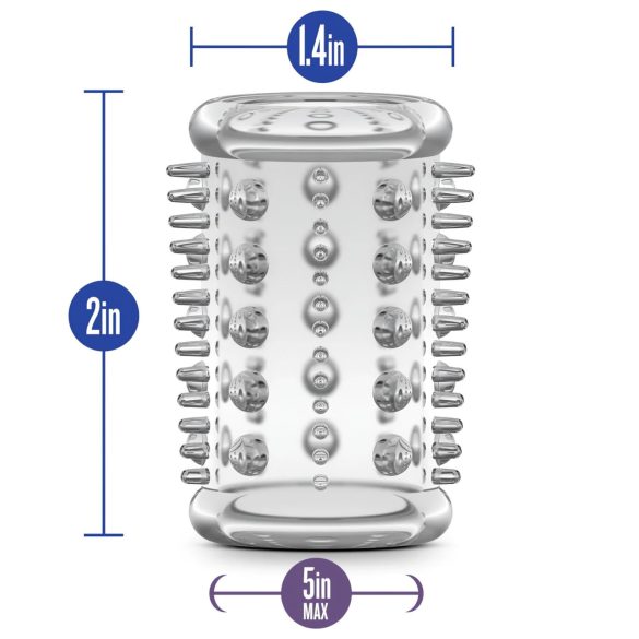 Stay Hard - nakładka na penisa z kolcami - przezroczysta