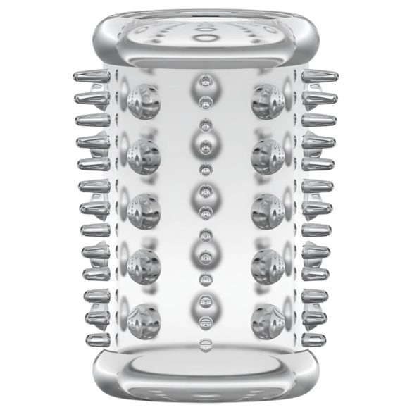 Stay Hard - nakładka na penisa z kolcami - przezroczysta