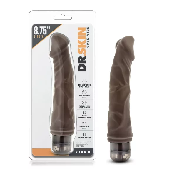 Dr. Skin Vibe No.6 - wibrator realistyczny - brązowy