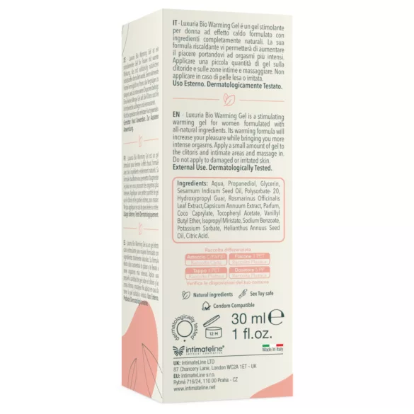 Intimateline Luxuria BIO - rozgrzewający żel stymulujący dla kobiet (30 ml)