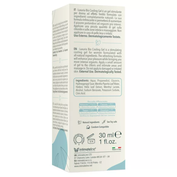 Intimateline Luxuria BIO - chłodzący żel stymulujący dla kobiet (30 ml)