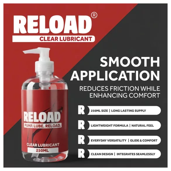 Reload - przezroczysty żel nawilżający na bazie wody w butelce z pompką (250 ml)
