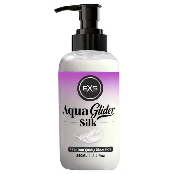 EXS AquaGlider Silk - jedwabisty lubrykant na bazie wody w butelce z pompką (250 ml)