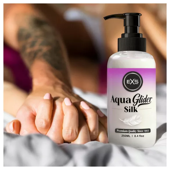 EXS AquaGlider Silk - jedwabisty lubrykant na bazie wody w butelce z pompką (250 ml)