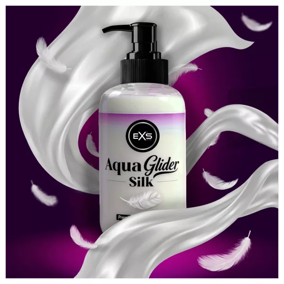 EXS AquaGlider Silk - jedwabisty lubrykant na bazie wody w butelce z pompką (250 ml)