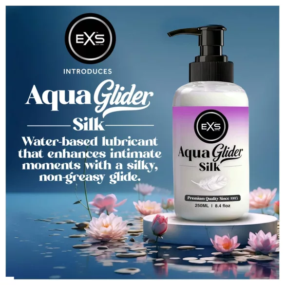 EXS AquaGlider Silk - jedwabisty lubrykant na bazie wody w butelce z pompką (250 ml)