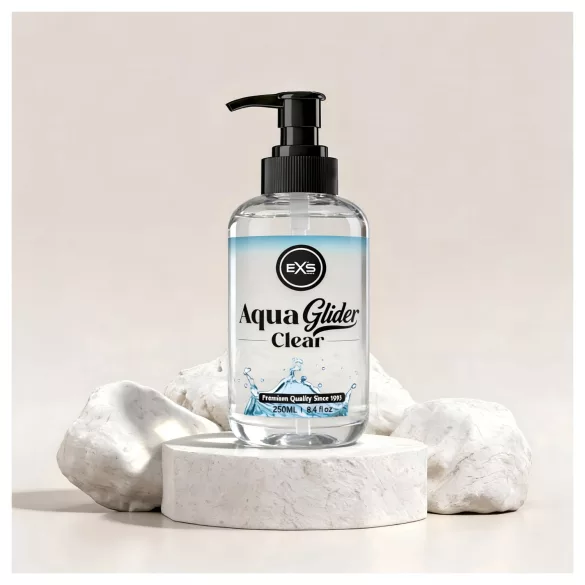 EXS AquaGlider Clear - przezroczysty lubrykant na bazie wody w butelce z pompką (250 ml)