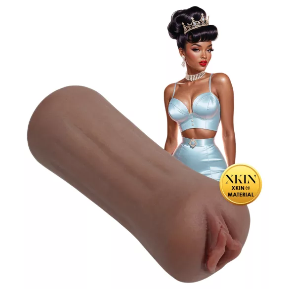 XKIN Beauty Queen Lulu - realistyczna sztuczna cipka masturbator (ciemny naturalny kolor)
