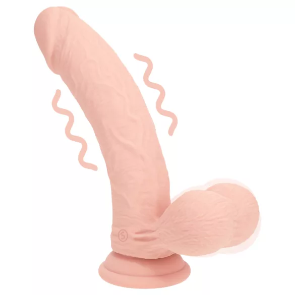 RealRock - realistyczny wibrator o podwójnej gęstości (kolor cielisty) - 18 cm
