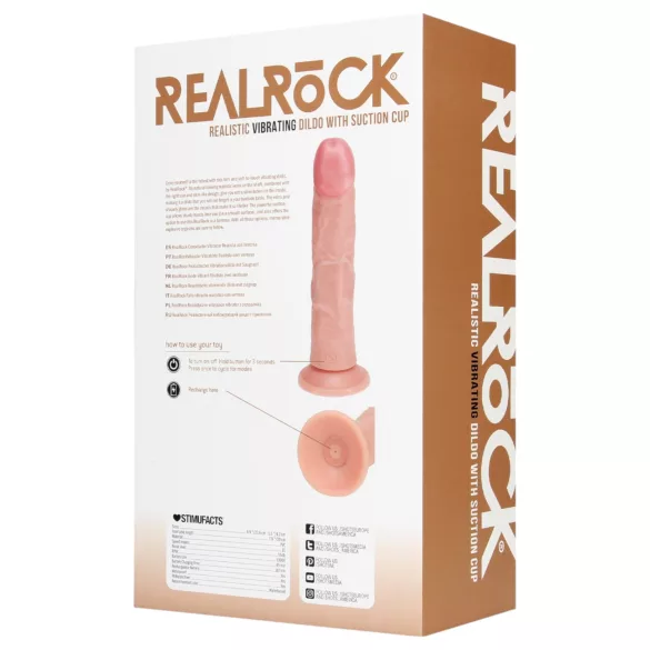 RealRock - wibrator z przyssawką - realistyczny - beżowy 20,5cm