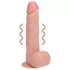 RealRock - wibrator z przyssawką - skóra naturalna - 18 cm