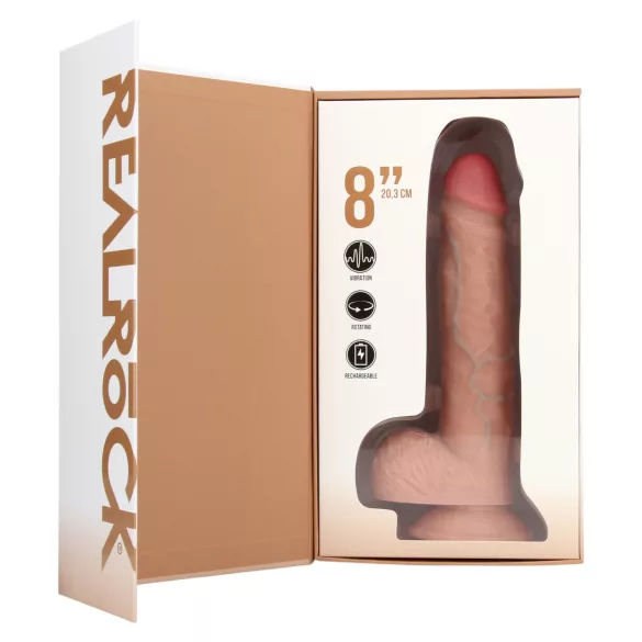 RealRock - wibrator rotacyjny - realistyczny - beżowy 20,5cm