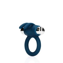   Loveline - wibrator łechtaczkowy na baterie, króliczek, wibrujący pierścień na penisa (niebieski)