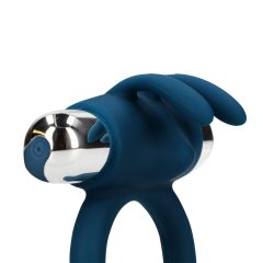   Loveline - wibrator łechtaczkowy na baterie, króliczek, wibrujący pierścień na penisa (niebieski)
