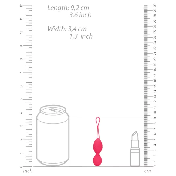 Loveline - kulkowie waginalne wibrujące żebrowane - silikon różowy