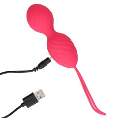   Loveline - bezprzewodowa, sterowana radiowo, rowkowana wibrująca kula gekona (różowa)