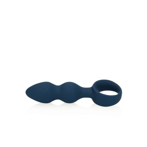 Loveline - dildo analne z pierścieniem mocującym - małe (niebieskie)