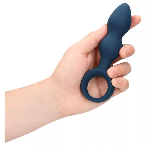 Loveline - dildo analne z pierścieniem - średni - niebieski